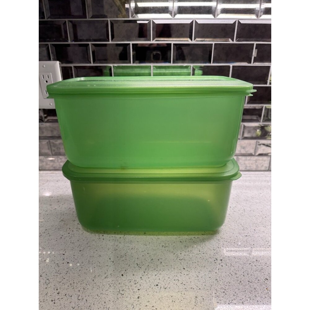 DEBBIE Meyer GREEN BOX Container 6 Quart # 5 BPA Free Made in USA w/Lid Lot Of 2